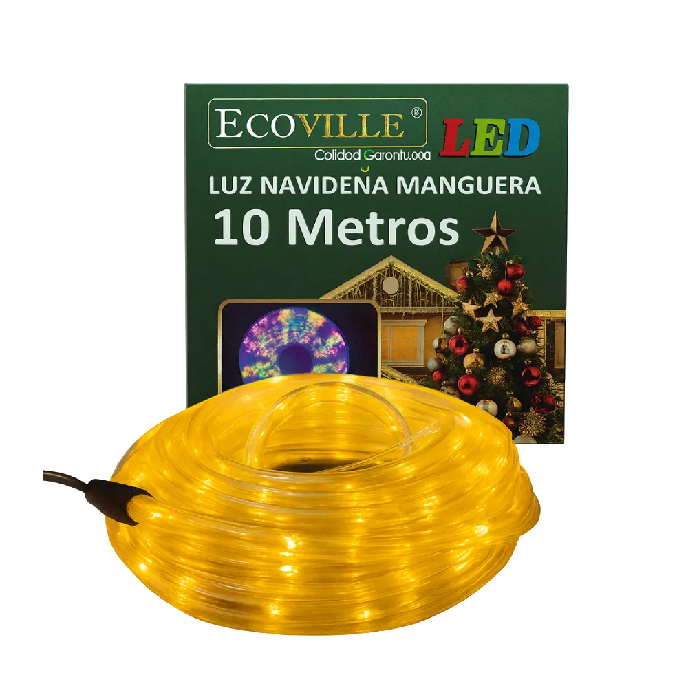 Manguera LED navideña 10m luz cálida 3000K Ecoville
